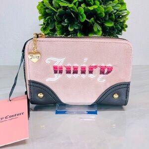 NEW Juicy‎ Couture Pink Brown Retro Vibe Double Sided Zip Around Wallet
